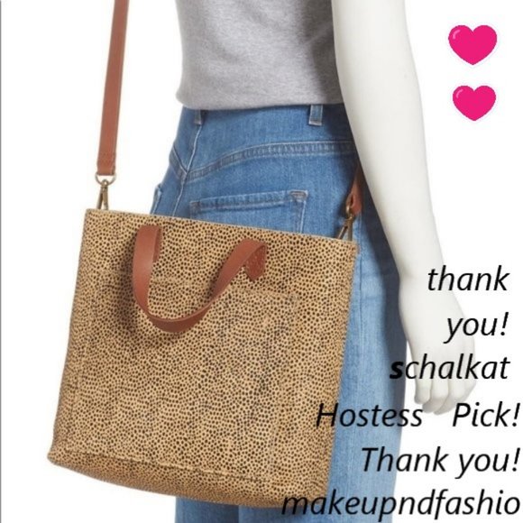 Madewell The Zip Top Small Spotted Calf Hair Transport Crossbody Bag NWT HP❤️ - Picture 1 of 7